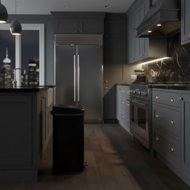 Coș de gunoi cu senzor DEUS, 58 litri, negru