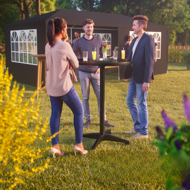 Masă de bar reglabilă din aluminiu NERO, negru