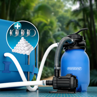 Filtrare cu nisip pentru piscina AQUA cu bile filtrante, 5 000 l/h, albastru