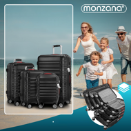 Set de valize rigide AERO, 4 piese, ABS, negru