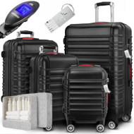 Set de valize rigide AERO, 4 piese, ABS, negru