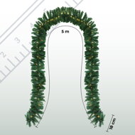 Ghirlandă de Crăciun ANDREA cu iluminare, 5m, verde  