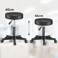 Taburet pe roți BONY, Ø35cm, negru