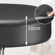 Taburet pe roți BONY, Ø35cm, negru