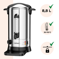 Încălzitor pentru vin/ceai COZY, 8,8l, argintiu  