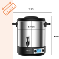 Încălzitor pentru ceai/vin/punch DION, 28L, argintiu