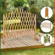 Grilaj din lemn ROSEMARY pentru flori, 200x107cm, maro natural