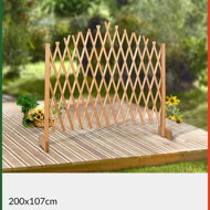 Grilaj din lemn ROSEMARY pentru flori, 200x107cm, maro natural
