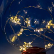 Glob de Crăciun LED, sticlă transparentă Ø9,5cm, alb cald