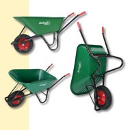 Roabă GREG cu cuvă din plastic, capacitate max. 100l/150kg, verde/negru