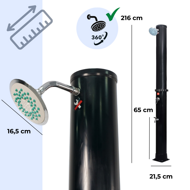 Duș solar KARIBIK, 35 l, negru