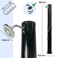 Duș solar KARIBIK, 35 l, negru