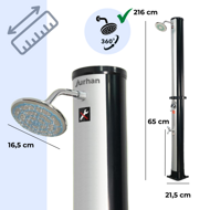 Duș solar KARIBIK, 35 l, argintiu/negru