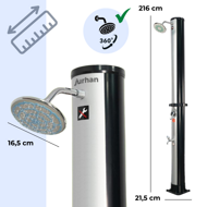 Duș solar KARIBIK, 35 l, argintiu/negru