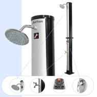 Duș solar KARIBIK, 35 l, argintiu/negru
