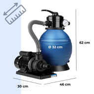 Sistem de filtrare cu nisip pentru piscină AQUA, 10 200 l/h, albastru