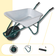 Roabă GREEN BARRY zincată, capacitate max. 100l/250kg, argintiu/negru