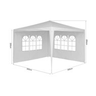 Cort de petrecere / pavilion RAFAEL 3 x 3 m alb - inclusiv 2 părți laterale