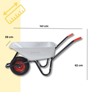 Roabă BARRY zincată, capacitate max. 100l/250kg, argintiu/negru