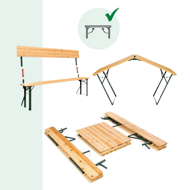 Set de masă pentru bere PRAKTIK cu spătar, 170cm, maro