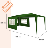 Cort de petrecere NEAPOL, 3x6m, verde