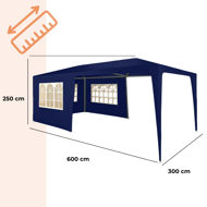 Cort de petrecere NEAPOL, 3x6m, albastru