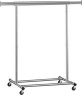 Suport pentru haine INEZ cu roți, max.90kg, 83,5x45x160cm, argintiu