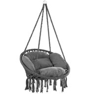 Scaun suspendat BOHO cu perne, Ø61cm, antracit  