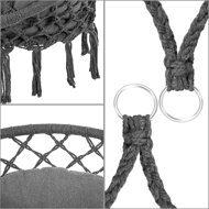 Scaun suspendat BOHO cu perne, Ø61cm, antracit  