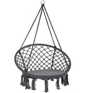 Scaun suspendat BOHO cu perne, Ø61cm, antracit  