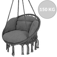 Scaun suspendat BOHO cu perne, Ø61cm, antracit  