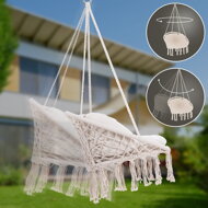 Scaun suspendat BOHO cu perne, Ø61cm, bej  