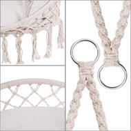 Scaun suspendat BOHO cu perne, Ø61cm, bej  