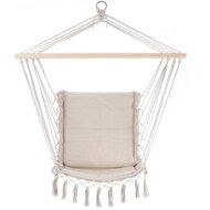 Scaun suspendat BOHO cu perne, Ø61cm, bej  