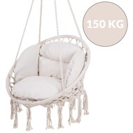Scaun suspendat BOHO cu perne, Ø61cm, bej  
