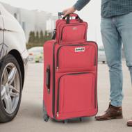 Set de valize de călătorie TRAVEL, 5 piese, roşu