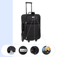 Set de valize de călătorie TRAVEL, 5 piese, negru