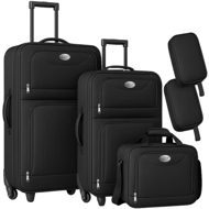 Set de valize de călătorie TRAVEL, 5 piese, negru