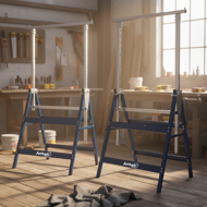 Capre telescopice de schelă DANNY, set 2 bucăți, max. 200 kg, 69x57x81-130cm, argintiu/albastru