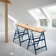 Capre telescopice de schelă DANNY, set 2 bucăți, max. 200 kg, 69x57x81-130cm, argintiu/albastru