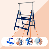 Capre telescopice de schelă DANNY, set 2 bucăți, max. 200 kg, 60 x 56 x 81-130cm, argintiu/albastru
