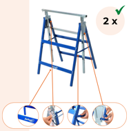 Capre telescopice de schelă DANNY, set 2 bucăți, max. 200 kg, 60 x 56 x 81-130cm, argintiu/albastru