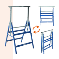 Capre telescopice de schelă DANNY, set 2 bucăți, max. 200 kg, 60 x 56 x 81-130cm, argintiu/albastru