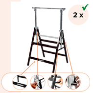 Capre telescopice de schelă DANNY, set 2 bucăți, max. 200 kg, 60 x 56 x 81-130cm, argintiu/negru