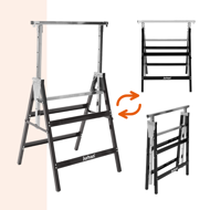 Capre telescopice de schelă DANNY, set 2 bucăți, max. 200 kg, 60 x 56 x 81-130cm, argintiu/negru