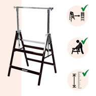 Capre telescopice de schelă DANNY, set 2 bucăți, max. 200 kg, 60 x 56 x 81-130cm, argintiu/negru