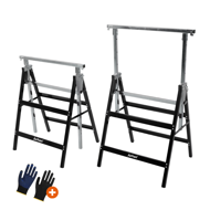 Capre telescopice de schelă DANNY, set 2 bucăți, max. 200 kg, 60 x 56 x 81-130cm, argintiu/negru