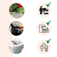 Set de curățare țevi Premium, 15 m, negru