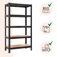 Raft cu capacitate mare HEAVY, max. 875kg, 90x40x180cm, negru