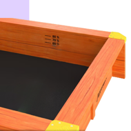 Groapa cu nisip cu verandă SUNNY, 130x130x143cm, maro/gri